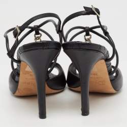 Dior Black Leather Ankle Strap Sandals Size 39.5 