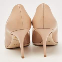 Dior Beige Leather Open Toe Pumps Size 41