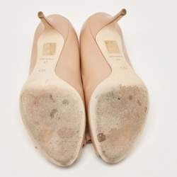 Dior Beige Leather Open Toe Pumps Size 41