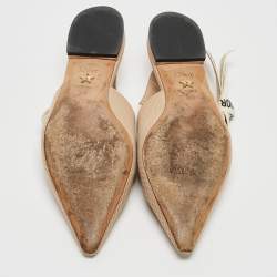 Dior Beige Technical Fabric J'Adior Ballerina Slingback Flats Size 36.5