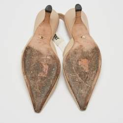 Dior Beige Canvas  J'Adior Slingback Pumps Size 38