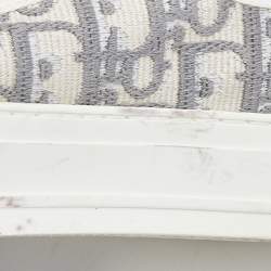 Dior White/Grey Oblique Canvas Walk'n'Dior Sneakers Size 38