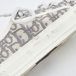 Dior White/Grey Oblique Canvas Walk'n'Dior Sneakers Size 38