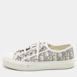 Dior White/Grey Oblique Canvas Walk'n'Dior Sneakers Size 38 Dior | TLC