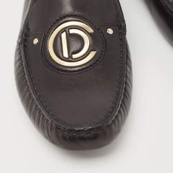 Dior Black Leather Slip On Loafers Size 38