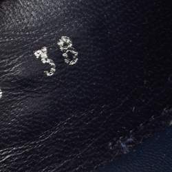 Pre Owned Dior Blue Denim Floral Embroidered Espadrille Flats Size 38