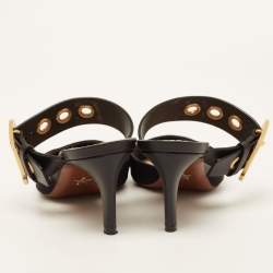 Pre Owned Dior Black Technical Fabric and Leather D-Dior Mules Size 37