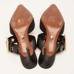Pre Owned Dior Black Technical Fabric and Leather D-Dior Mules Size 37