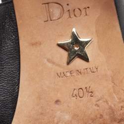 Pre Owned Dior Black Leather Studded J'adior Slingback Pumps Size 40.5
