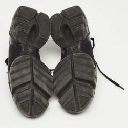 Pre Owned Dior Black PVC and Fabric D-Connect Sneakers Size 36