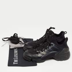 Pre Owned Dior Black PVC and Fabric D-Connect Sneakers Size 36