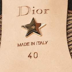 Dior Bronze Lurex Fabric J'adior Slingback Pumps Size 40