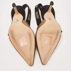 Dior Bronze Lurex Fabric J'adior Slingback Pumps Size 40