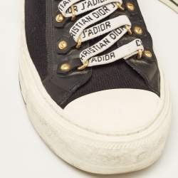 Pre Owned Dior Black Fabric and Leather  Walk'n'Dior High Top  Sneakers Size 36