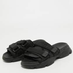 Dior Black Nylon D Wander  Sandals Size 38