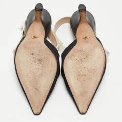 Dior Black Mesh and Canvas  J'Adior  Slingback Pumps Size 35.5