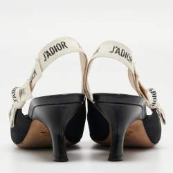 Dior Black Mesh and Canvas  J'Adior  Slingback Pumps Size 35.5