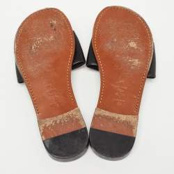 مملوكة مسبقًا Dior Black Leather Diorevolution Flat Slides Size 39  