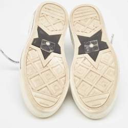 Dior Black Knit Fabric and Leather Walk'n'Dior Mid Top Sneakers Size 37.5