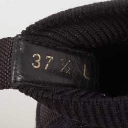 Dior Black Knit Fabric and Leather Walk'n'Dior Mid Top Sneakers Size 37.5