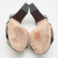 مملوكة مسبقًا Dior Black/White Canvas Dway  Slides Size 42 