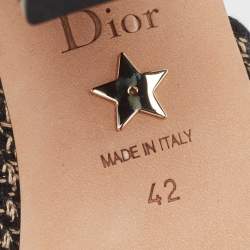 مملوكة مسبقًا Dior Black/White Canvas Dway  Slides Size 42 