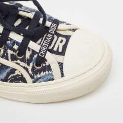 Dior Navy Blue/White Floral Embroidered Canvas Walk'n'Dior Sneakers Size 39