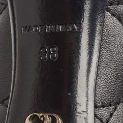 Pre Owned Dior Black Leather and Patent Peep Toe Pumps Size 38