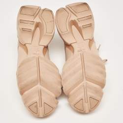 Pre Owned Dior Beige Stretch Fabric and Leather D-Connect Low Top Sneakers Size 38