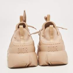 Pre Owned Dior Beige Stretch Fabric and Leather D-Connect Low Top Sneakers Size 38