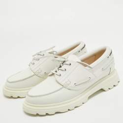 Dior White Leather Walker Boat Sneakers Size Size 39