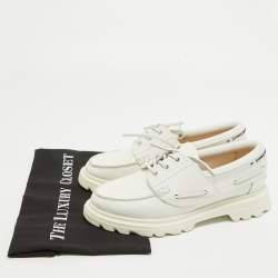 Dior White Leather Walker Boat Sneakers Size Size 39