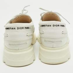 Dior White Leather Walker Boat Sneakers Size Size 39
