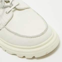 Dior White Leather Walker Boat Sneakers Size Size 39