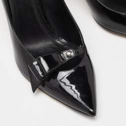Dior Black Patent Bow Pointed Toe Pumps Size 38