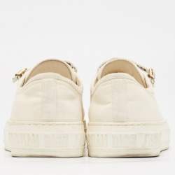 Dior Cream Canvas Walk'n'Dior Sneakers Size 37.5