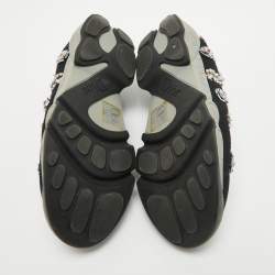 Pre Owned Dior Black Embellished Mesh Fusion Sneakers Size 36