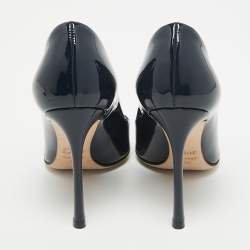 مملوكة مسبقًا Dior Navy Blue Patent Pointed Toe  Pumps Size 34