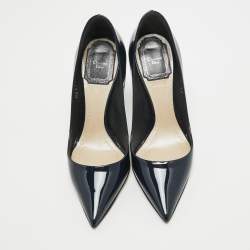 مملوكة مسبقًا Dior Navy Blue Patent Pointed Toe  Pumps Size 34
