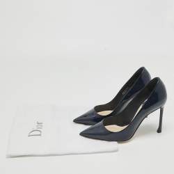 مملوكة مسبقًا Dior Navy Blue Patent Pointed Toe  Pumps Size 34