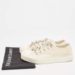 Dior Cream Canvas Walk'n'Dior Sneakers Size 37.5