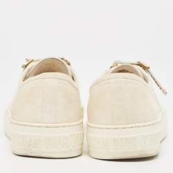 Dior Cream Canvas Walk'n'Dior Sneakers Size 37.5