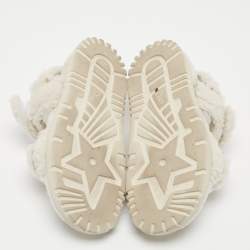 Pre Owned Dior White Fur DiorAct Slingback Sandals Size 39