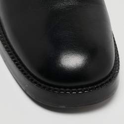Pre Owned Dior Black Leather Moto Boots Size 36