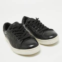 Pre Owned Dior Black Leather Low Top Sneakers Size 37.5