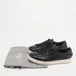 Pre Owned Dior Black Leather Low Top Sneakers Size 37.5