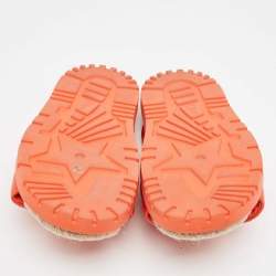 Dior Orange Leather D-twist  Flat Slides Size 38.5 
