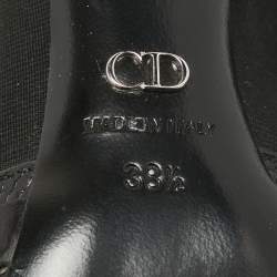 Dior Black Leather and Lizard Embossed Booties Size 38.5   