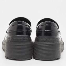 Dior Black Leather Slip On Loafers Size 36