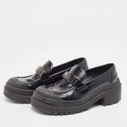 Dior Black Leather Slip On Loafers Size 36